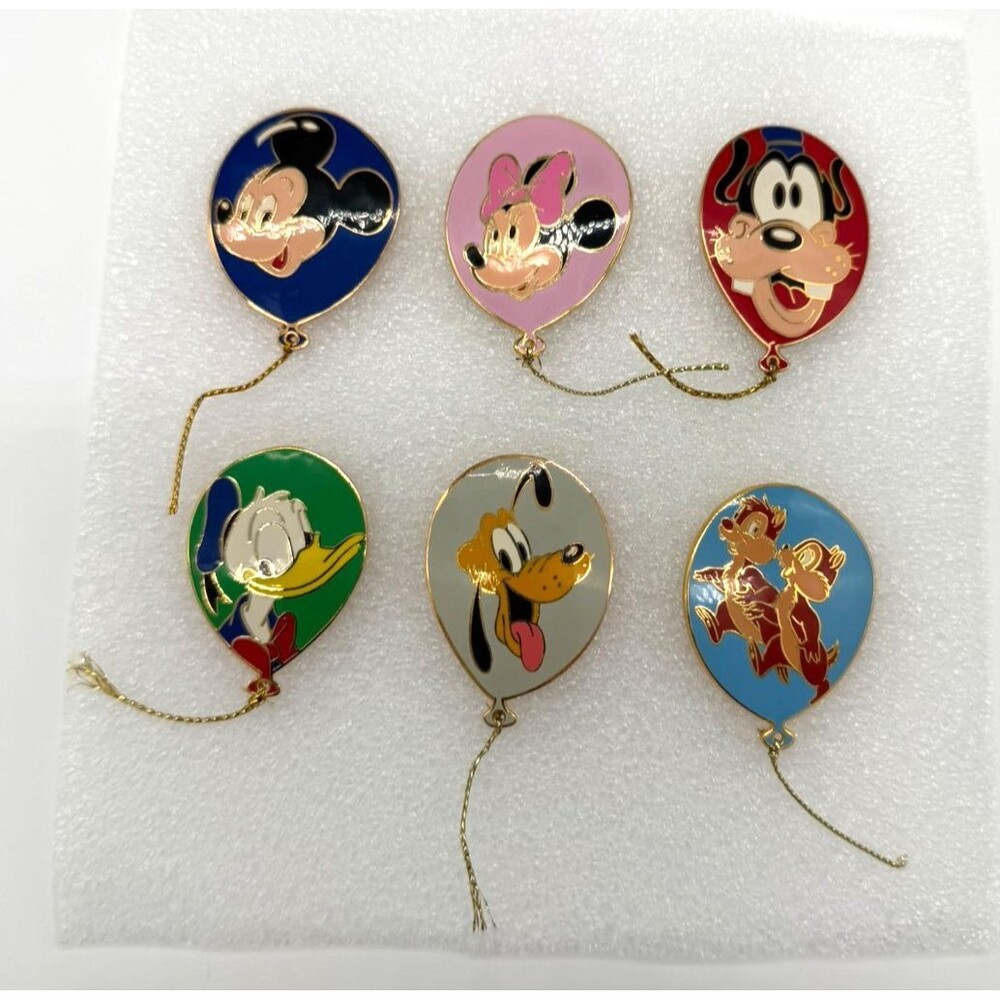 Disney Cast Exclusive Balloon Pin Set of 6 Mickey Minnie Donald Goofy Pluto Chip